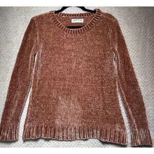 Orvis Sweater Womens Medium Pink Misty Rose Chenille Long Sleeve Pullover Soft